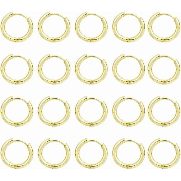 Titanium Steel Hoop Earrings Small Huggie Earrings Hoops 17mm Sleeper Hoop Earrings Minimalist Cartilage Earrings Hoop diy Golden & Stainless Steel Color