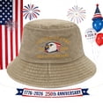 thumbnail image 2 of UngA America 250th Anniversary Hat Bucket Hat for Women Men America 1776 2026 Patriotic USA Flag Hat,One Size, 2 of 6