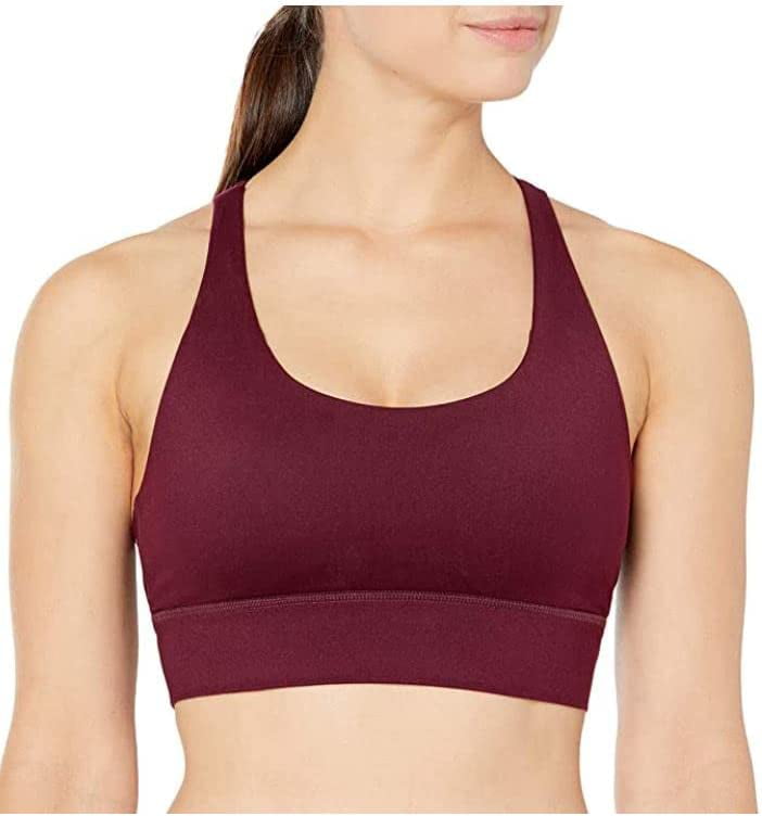 Core 10 Women's All Day Comfort Strappy Longline Yoga Sports Bra with  Removable Cups 