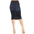 thumbnail image 3 of Fashion2Love Women's Juniors/Plus Size Calf - Length Pencil Stretch Denim Skirt, 3 of 6