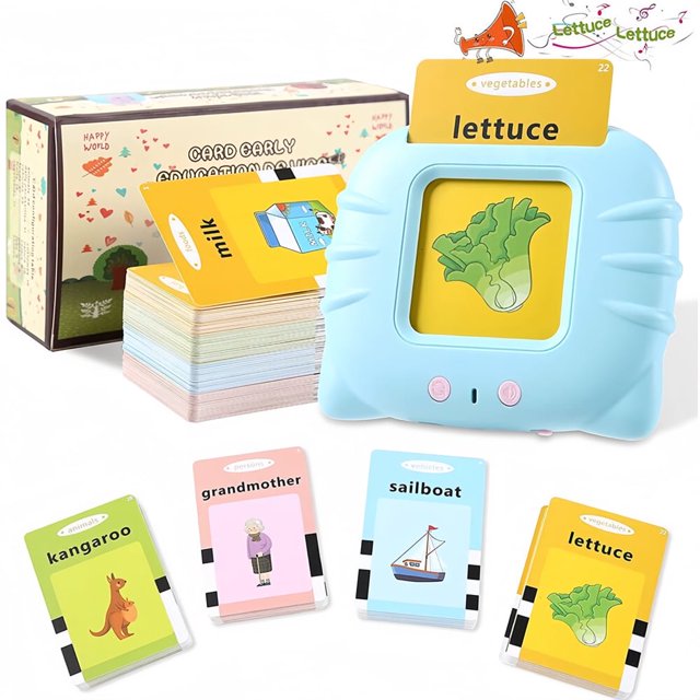 HLONK Talking Flash Cards Learning Toys -Blue