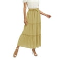 thumbnail image 4 of Xmarks Womens Casual High Waist Flared A-line Skirt Pleated Midi Skirt Yellow US 8, 4 of 15