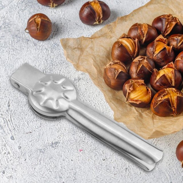 Clip con forma de castaña abridor de nueces removedor de cáscara Manual mango cómodo de castañas herramienta herramientas de cocina para Soledad Clip de castañas