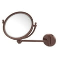 thumbnail image 2 of 8 Inch Wall Mounted Make-Up Mirror with Grooved Accents - Antique Brass / 3X, 2 of 2
