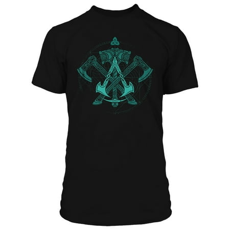 Assassin's Creed Valhalla Weapons of Fear Men's Gamer Graphic T-Shirt (Large, Black)