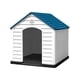 thumbnail image 1 of RED VELVET Casa Perro Casetas de Plástico Exteriores, Resistente al Agua y Clima,Fácil de Montar, Jardín, Patio y Exterior (Azul, Grande), 1 of 6