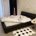 thumbnail image 4 of Black Minimalist Double Bed Modern Aesthetic Luxury Wood Bedroom Bed Queen Size Camas Y Muebles Dormitorio Home Furniture My Lux Decor Round, 4 of 9