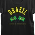 thumbnail image 3 of Brazil Ordem E Progresso Crew Neck Short Sleeve Women's Black T-shirt-3XL, 3 of 4