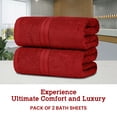 thumbnail image 3 of Casa Lino 2Pc Premium Bath Sheets (Extra Large) for Adults (72" x 36") - 100% Cotton, 400GSM, Ultra Absorbent (Red), 3 of 6
