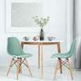thumbnail image 3 of Gymax 2PCS Modern DSW Dining Chair Office Home w/ Mesh Design Wooden Legs Green, 3 of 10