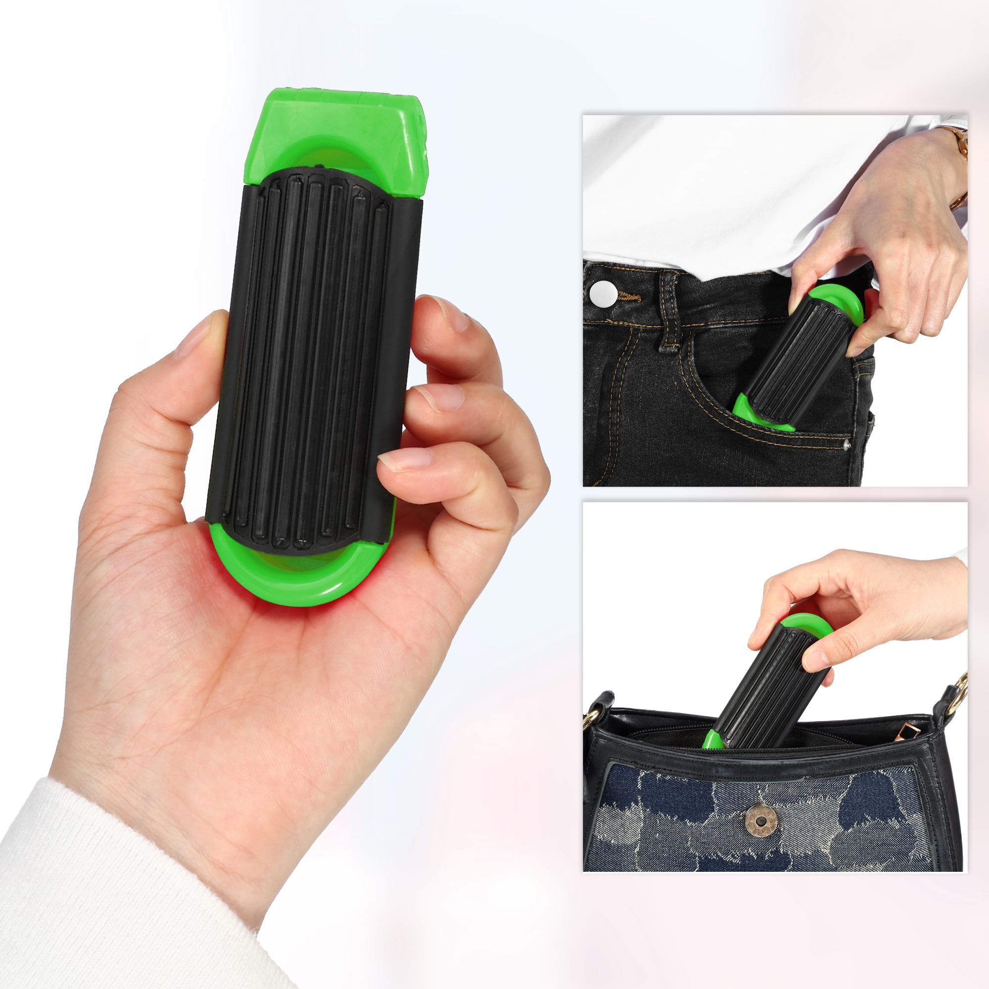 Unique Bargains 1Pc Portable Foldable Mirror Comb Green
