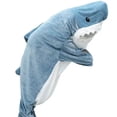thumbnail image 3 of Pijama de tiburón con capucha para niños, manta de tiburón, disfraz de Cosplay, Mono para padres, camisón para casa, ropa de dormir para fiesta, 3 of 4