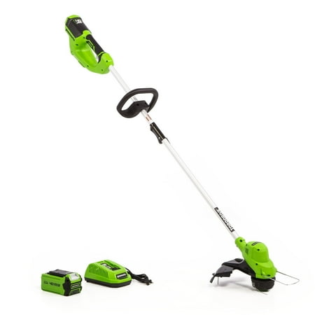 Greenworks 40V 15  Straight Shaft String Trimmer with 2.5 Ah Battery and Charger  2111802