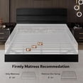 thumbnail image 6 of Honfach Floating Full Size Bed Frame with LED Lights & Charging Station, Platform Bed with Wooden Storage Headboard, Black., 6 of 9