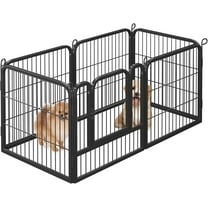 THJTDH 25" Heavy Duty Dog Fence Pen Outdoor for RV/Camping/Yard/Garden, Exercise Pen Kennel for Small/Medium Animals (6 Panels, Black)