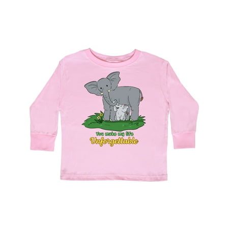 

Inktastic You Make My Life Unforgettable with Elephant Family Gift Toddler Boy or Toddler Girl Long Sleeve T-Shirt