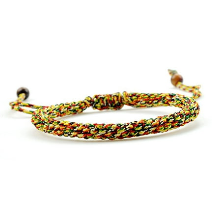 Fashion Jewelry Handmade Woven Braided Yellow String bracelet Prayer Mala - women men (Best String For Mala)