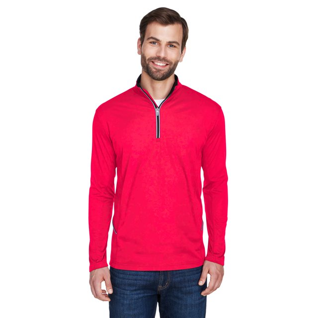 Jersey deportivo Cool & Dry Ultraclub con cremallera de un cuarto para hombre ROJO L 8230