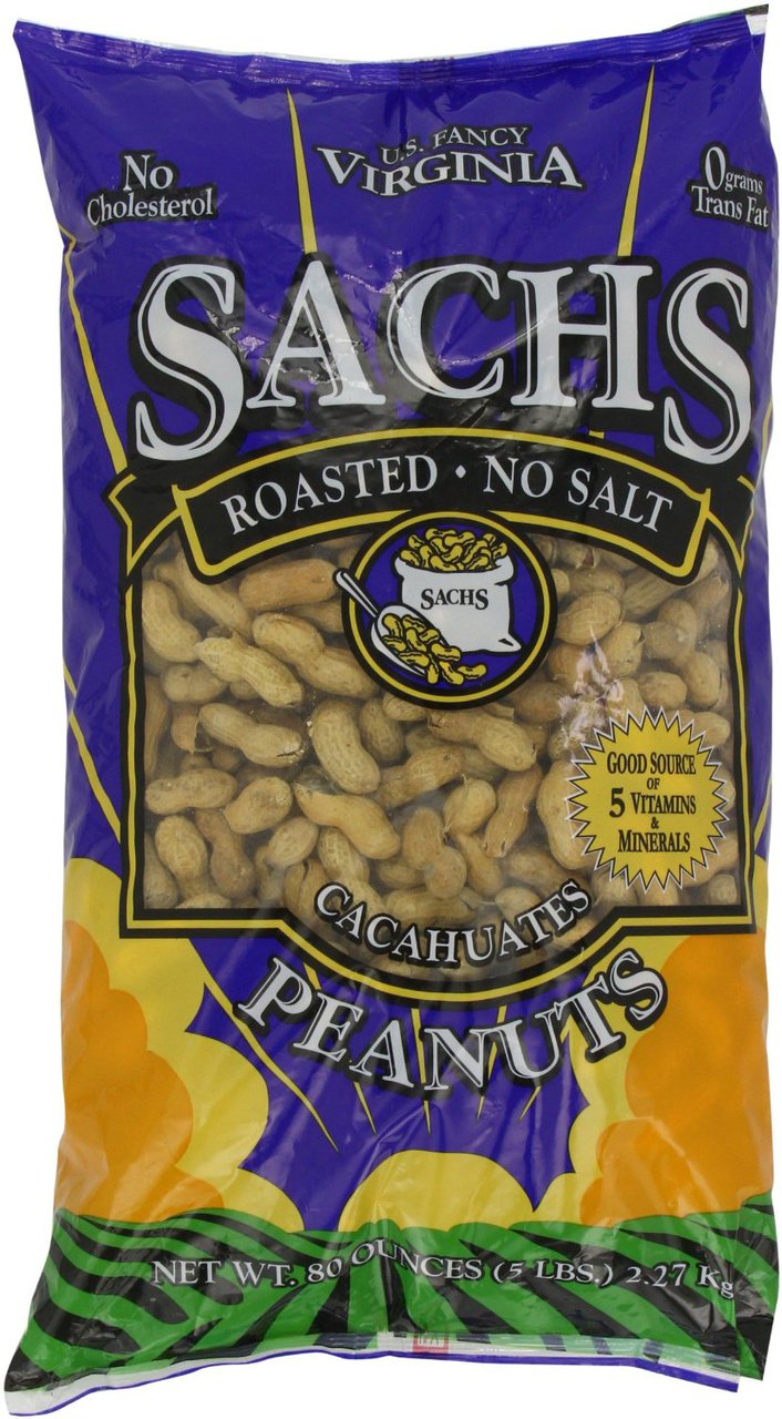 Sachs Unsalted InShell Peanuts, 80 Ounce