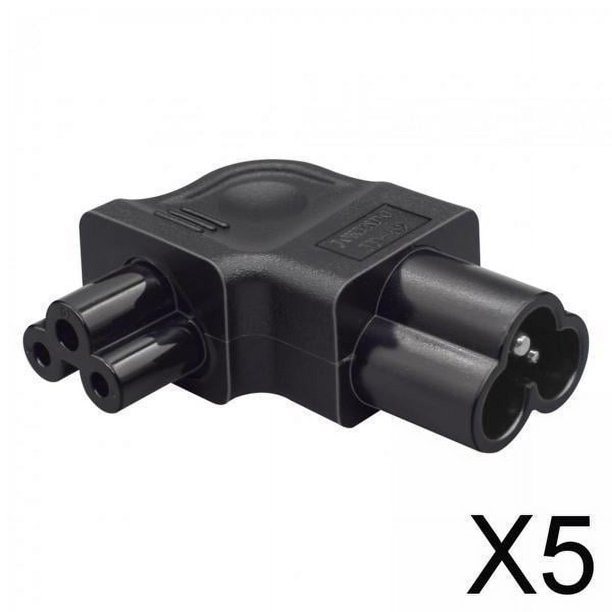 5x Adaptador de Corriente IEC320 C6 a IEC320 C5, 2,5 a, 250 V, Macho a Hembra, Enchufe de Conversión de Curva de , PVC para Chasis Pdu Ups 5 piezas