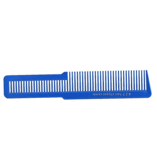 Peine de cola de rata antiestático de plástico de carbono antideslizante para seccionar el cabello. Uso profesional en barbería. Color azul.