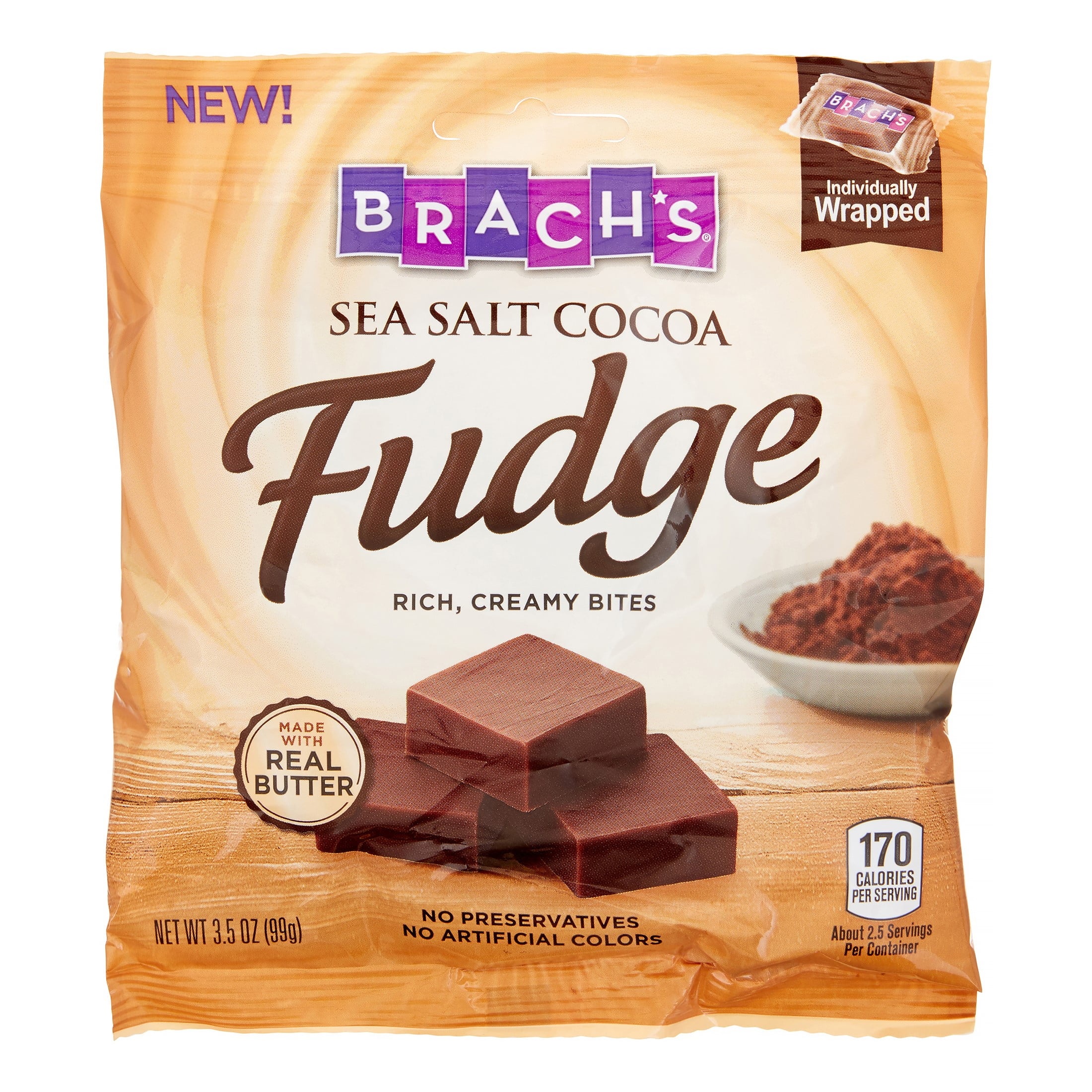 Brach's Sea Salt Cocoa Fudge 3.5 Oz Bag by Ferrara Candy Company