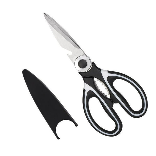 Fesfesfes Multi-Tool Food Shears Spring Stainless Steel Blades for Cutting Bones, Bottle Caps & Herb Stripping Disassemblable for Easy Cleaning