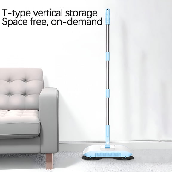 ACDANC Manual Floor Sweeper | 3-In-1 Dry Sweep & Wet Mop | 12.99X6.41 Inch | Stainless Steel Handle | for Hardwood Tile Vinyl Floors | Foldable Design | Pet Hair Dirt Cleaner | No Electricity Needed