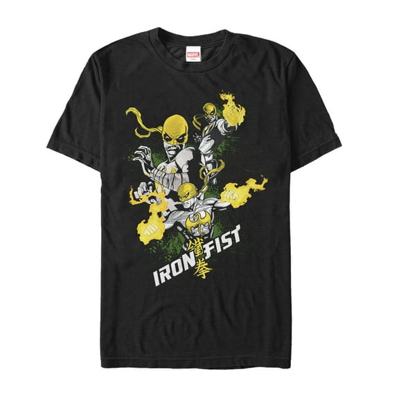Men's Marvel Iron Fist Powerful  Graphic Tee Black 2X Large