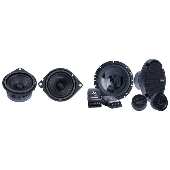 Memphis Audio PRX60C Power Reference Series 6.5" Oversize Component Speakers With PRX27 Power Reference Series 2.75" Full Range Speakers 1" Tweeters and
