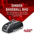 thumbnail image 5 of No Error Sports Dinger Baseball Bat Bag with Wheels - Spacious 15 pocket baseball gear bag - Fits 4 Bats, Helmets, Cleats, Gloves - Hangs on Fence, 5 of 6