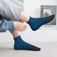thumbnail image 5 of Bingfone Dark Blue Design Patterned Men's Women's Casual Cotton Socks, 5 of 5