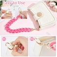 thumbnail image 3 of 18 Inch Pink Acrylic Bag Strap 1.3 inch Wide Purse Charm Decorative Bag Chain Flat Strap Purse Replacement Chain with Golden Buckles for Handbag Wallet Crossbody Shouder Bags, 3 of 8