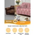 thumbnail image 5 of Coral Pink Morocco Couch Cover for Dogs, Vintage Geometric Plaid Mahbudium Washable Sofa Covers Slipcover for Pets Dogs Futon Cover, Couch Recliner Covers, Oversized Chair Slipcover 71"x91", 5 of 9