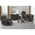 thumbnail image 4 of New Classic Furniture Kellen Faux Leather Console Loveseat w/Dual Recliner Brown, 4 of 10