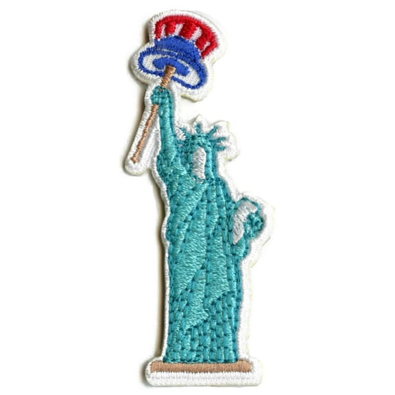 New York Statue of Liberty Patch Baseball Top Hat Bat Embroidered Iron On