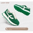 thumbnail image 6 of LUCKY STEP Womens Retro Platform Sneakers Classic Comfortable Casual Shoes,Green, 6 of 11
