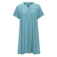 thumbnail image 4 of Patlollav Dresses for Women,Women'S Plus Size Casual Loose Summer Solid Color V-Neck Short Sleeve Dresses, 4 of 6