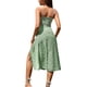 thumbnail image 3 of VISgogo Vestido floral de verano para mujer, estampado de flores, correa de espagueti, sin mangas, de una pieza con abertura alta para damas, rojo/verde/azul VISgogo  moda, 3 of 4
