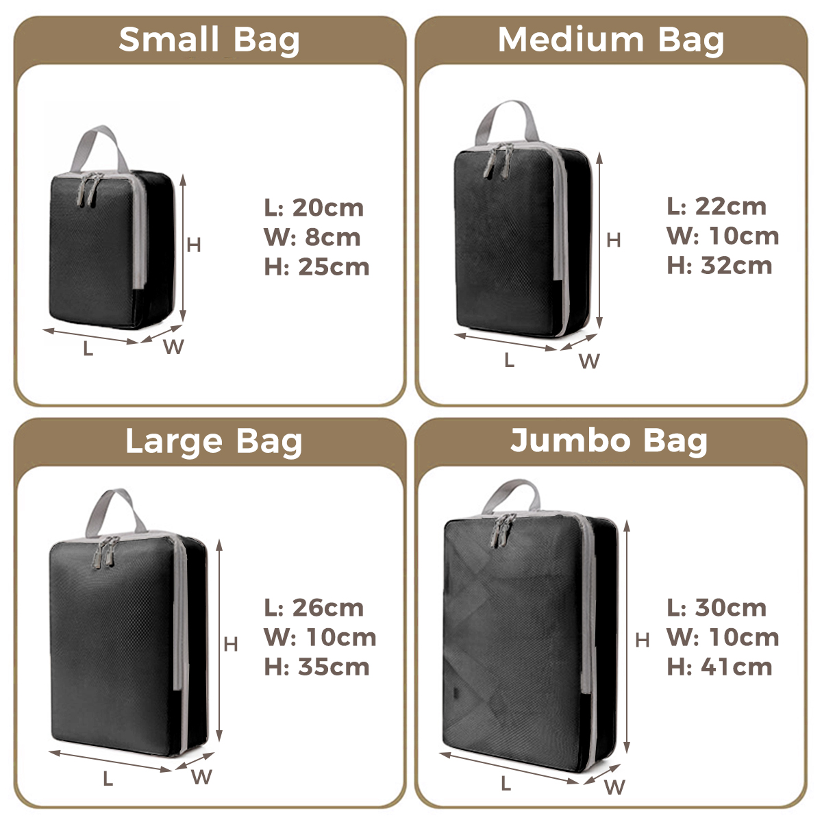 AUXDIQ 4 PCS Compression Packing Cubes Travel Luggage Organizer Bags Set Packing Organizers Compression Suitcase Bag Travel Essential Bag