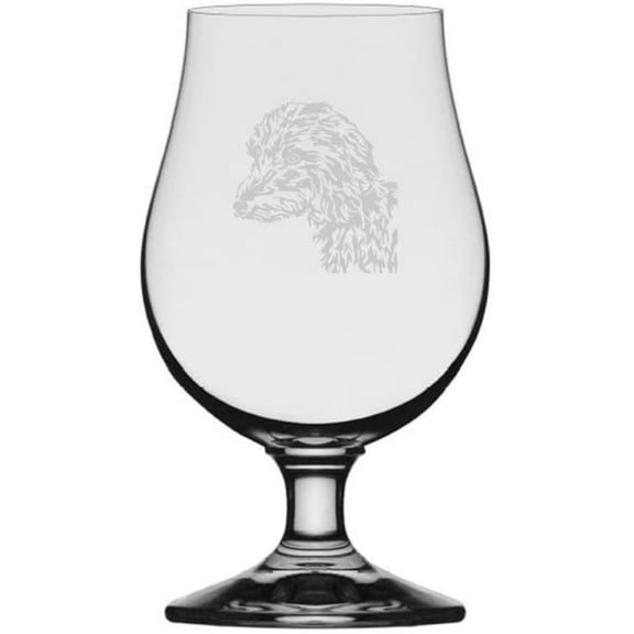 Whippet Dog Themed Etched 13.25oz Iona Beer Glass