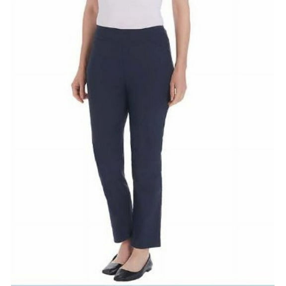 Hilary Radley Ladies' Pull-on Ankle Pant with Tummy Control Size: L, Color: Navy