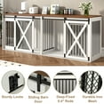 thumbnail image 6 of Nordee 94.5" Wooden Dog Crate Furniture for 2 Large Dogs, Heavy Duty Double Dog Kennel with Divider, Extra Large Breed, 35.4" Tall,White, 6 of 6