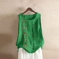 thumbnail image 2 of Admvng Womens Tank Tops Loose Fit Plus Size Embroidered Button Sleeveless Cotton and Linen Top S-5XL, 2 of 3