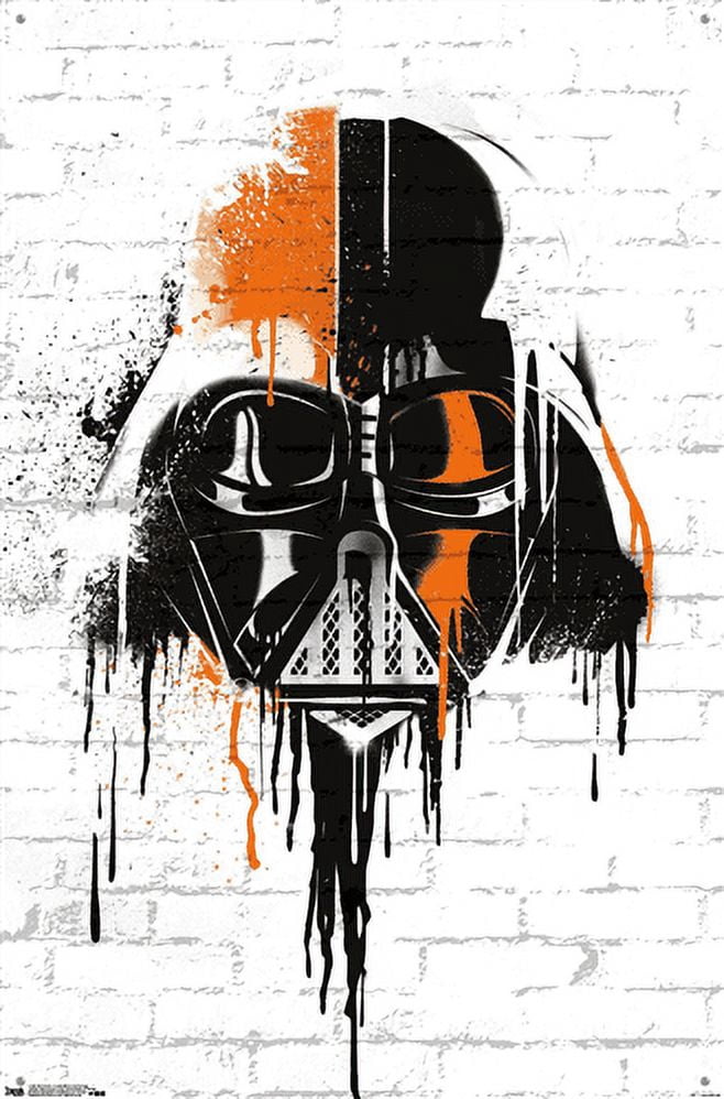 Star Wars: Saga - Vader Black And Orange Wall Poster with Push Pins, 22.375" x 34"
