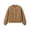 Khaki, variant on Women's Fleece Button Down Bomber Jackets Fall Winter Long Sleeve Warm Trendy Casual Cropped Coats S-XXL