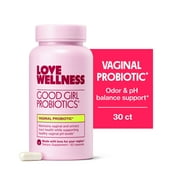 Love Wellness Good Girl Probiotics, Vaginal Probiotics for Women, pH Balance & Odor Support, 30 Capsules