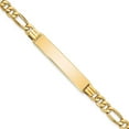thumbnail image 4 of 10K Yellow Gold Semi-solid Figaro Link ID Bracelet, 4 of 5