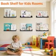 thumbnail image 4 of 12 Pack Vinyl Record Holder, 12" Vinyl Wall Mount Shelf, Record Holder for Display and Storage, Floating Shelves for Wall, Living Room,Bedroom, Black, 4 of 7
