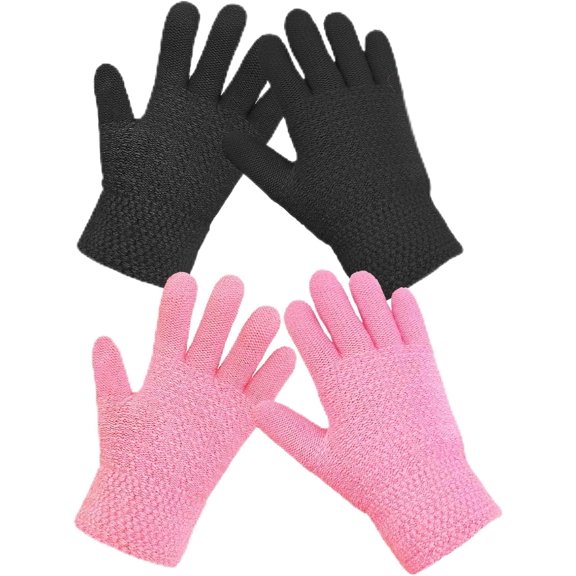 2 Pairs Kids Winter Gloves, Warm Thermal Thick Knitted Gloves for Girls Boys, Fleece Snow Glove for Cold Weather Outdoor